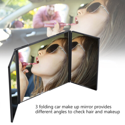 Delaman Makeup Mirror for Car Sun Visor, Foldable & Easy Install Interior Car Accessory 2