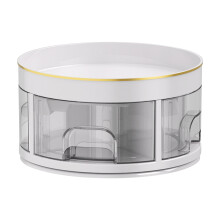 Déstockage déco cuisine Tahtuvzn ! Boîte à épices rotative double étage, étagère de rangement, cadeau idéal pour la maison.