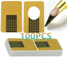 Nail Extension Forms 100pcs with Accurate Length Markings and Defined C Curve for Acrylic and UV Gel