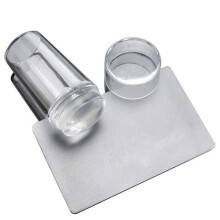 Clear Jelly Nail Art Stamper Set with Scraper, Reusable Silicone Head, Beginner Friendly Design