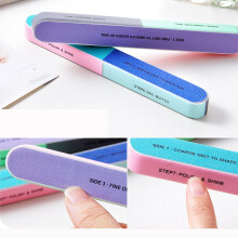 Nail Buffer and Nail File 6 Sided Professional Tool with SevenStep Nail Care ColorCoded Guide