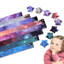 Origami Paper Strips Lucky Star Folding Set Colorful EcoFriendly DIY Crafts for Kids and Adults