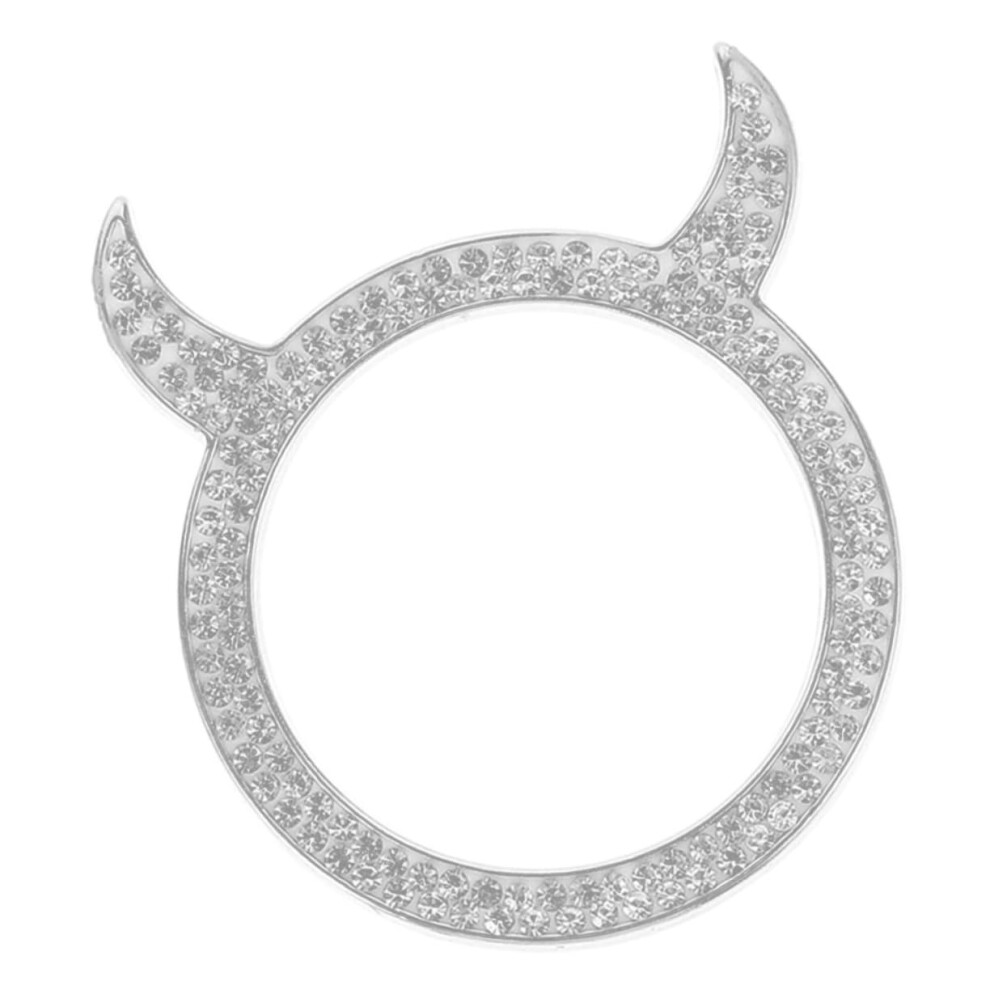 Car Push Start Button Cover With Elegant Rhinestone Design Zinc Alloy Sparkling Ignition Decoration 9365369137776