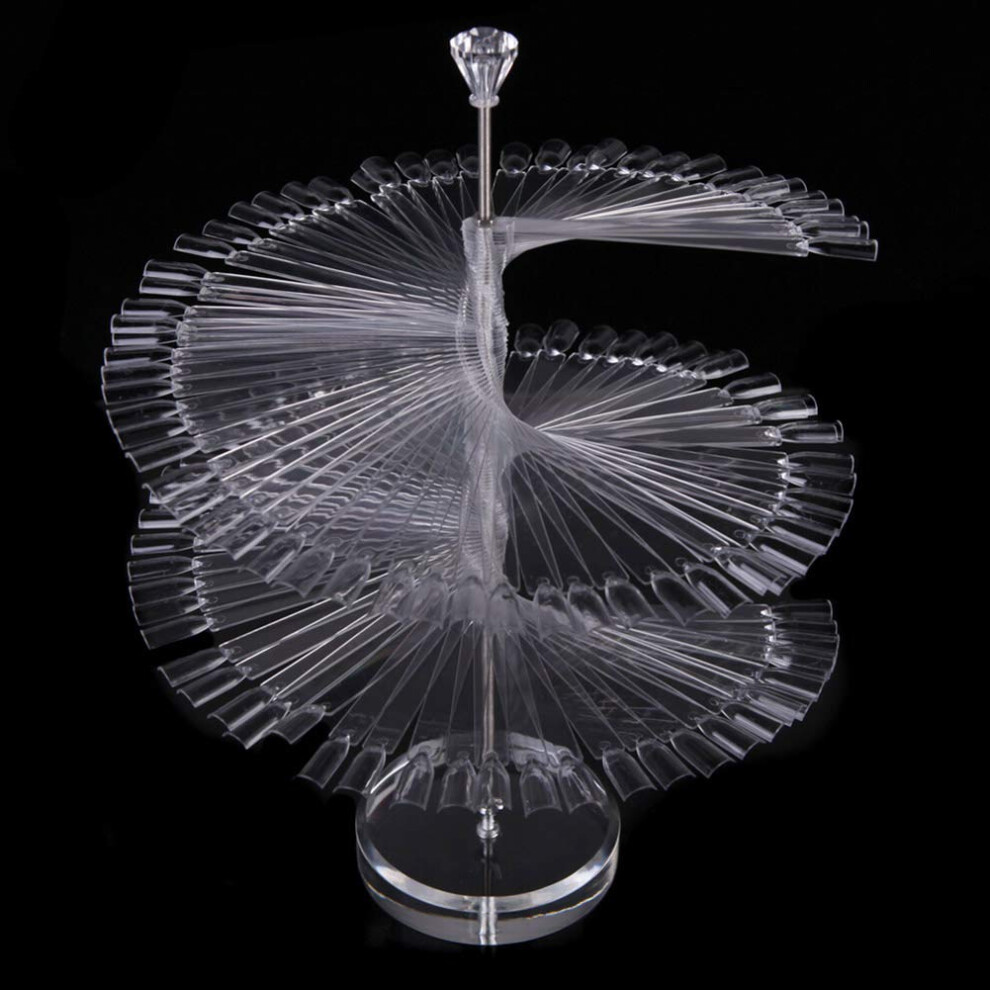 120 Tips Nail Art Display Stand with 360 Rotating Acrylic Board for Polish Color Chart