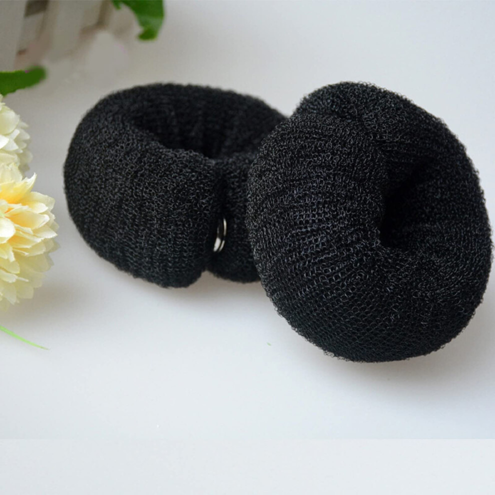 Unisex Black Hair Bun Maker With Durable Foam For Quick Styling, Reusable Donut Bun Shaper For Women