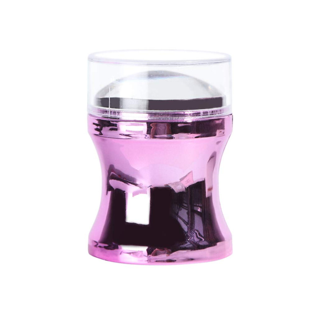 Nail Art Stamper with Clear Silicone Head and Metal Handle for Precise Image Placement, Purple