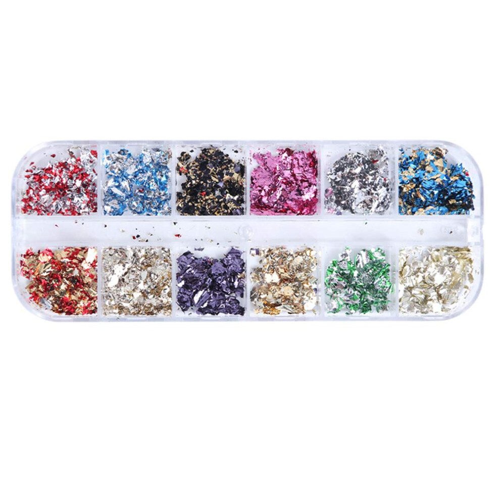 Gold Christmas 3D Nail Art Stickers With Foil Decals And Holographic Glitter Decoration