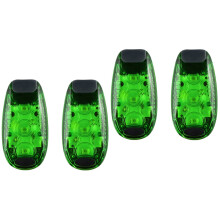 4 Stück 3-LED-Sicherheitsleuchten, multifunktionale Clip-On-Blitzlichter für Läufer, Radfahrer und Spaziergänger bei Nacht (Grün)