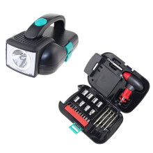 Kit d'outils ménagers 24 pièces avec lampe torche LED, mini tournevis, cliquet, douille, outils de montre. Idéal pour le bricolage et l'usage