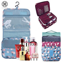 Luxtrada Draagbare Hangende Toilettas, Waterdichte Reis Make-up Tas met Haak, Badkamer Organizer voor Vrouwen en Meisjes (Groen)