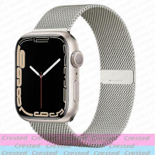 Milanaise-Armband kompatibel mit Apple Watch Ultra (38 mm, 40 mm, 41 mm, 42 mm, 44 mm, 45 mm, 49 mm) und iWatch Series 3–8, SE, Starlight