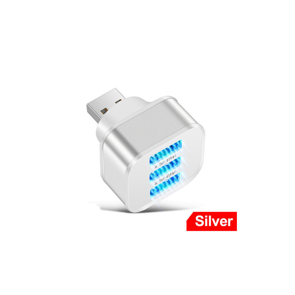 Car Usb Charging Extender 2.0 3-Port Extended Usb Splitter Silver 9773935412347