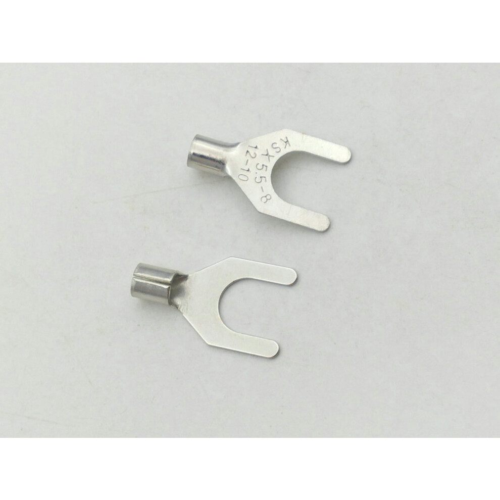 For 100Pcs Brass Spade Crimp Connector Terminals For Electrical Wiring 9773935412521