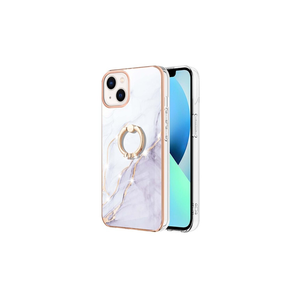 Tpu Case Compatible With Iphone 15 Ring Holder Marble White 9773935412200