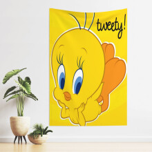 Tweetybird-seinävaate makuuhuoneeseen, esteettinen seinävaate, värikkäät seinävaatteet, hauska anime-taidejuliste olohuoneeseen, asuntolan