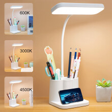 Luminária de mesa pequena Slmotuae - Luminária de proteção ocular para estudantes com 3 modos de iluminação e porta-canetas.