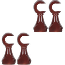 4 pcs Wooden Wall Mount Curtain Rod Bracket Holder Wall Curtain Pole Towel Rack Holder