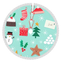 Fröhliche Weihnachten! Weihnachtsbaumdecke, 122 cm (48 Zoll), Winterliche Weihnachtsbaummatte, Weihnachtsbaumdecke für rustikale