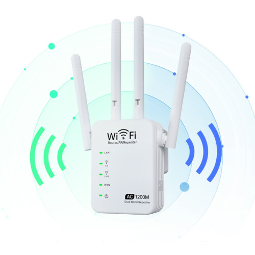 Επέκταση WiFi 1200Mbps διπλής ζώνης, συμβατή με οποιοδήποτε δρομολογητή, Ενισχυτής WiFi