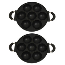 Bakvorm met 2x7 gaten, gietijzeren omeletpan, antiaanbakpan, ontbijtpan, eierkoker, cakevorm, keukengerei