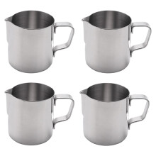 4X Milk Jug Milk Pitcher Stainless Steel Milk Bowls for Milk Frother Craft Coffee Latte Milk Pitcher Latte Art (200Ml)