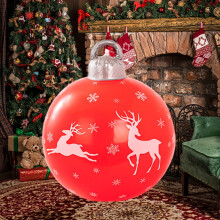 1 boule gonflable flocon de neige de Noël - Couleurs assorties, PVC réutilisable, pour décoration extérieure/jardin/pelouse/cour, compatible avec