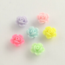 100 stuks ondoorzichtige acryl kralen in bloemvorm, gemengde kleuren, 13x8 mm, gat: 2 mm