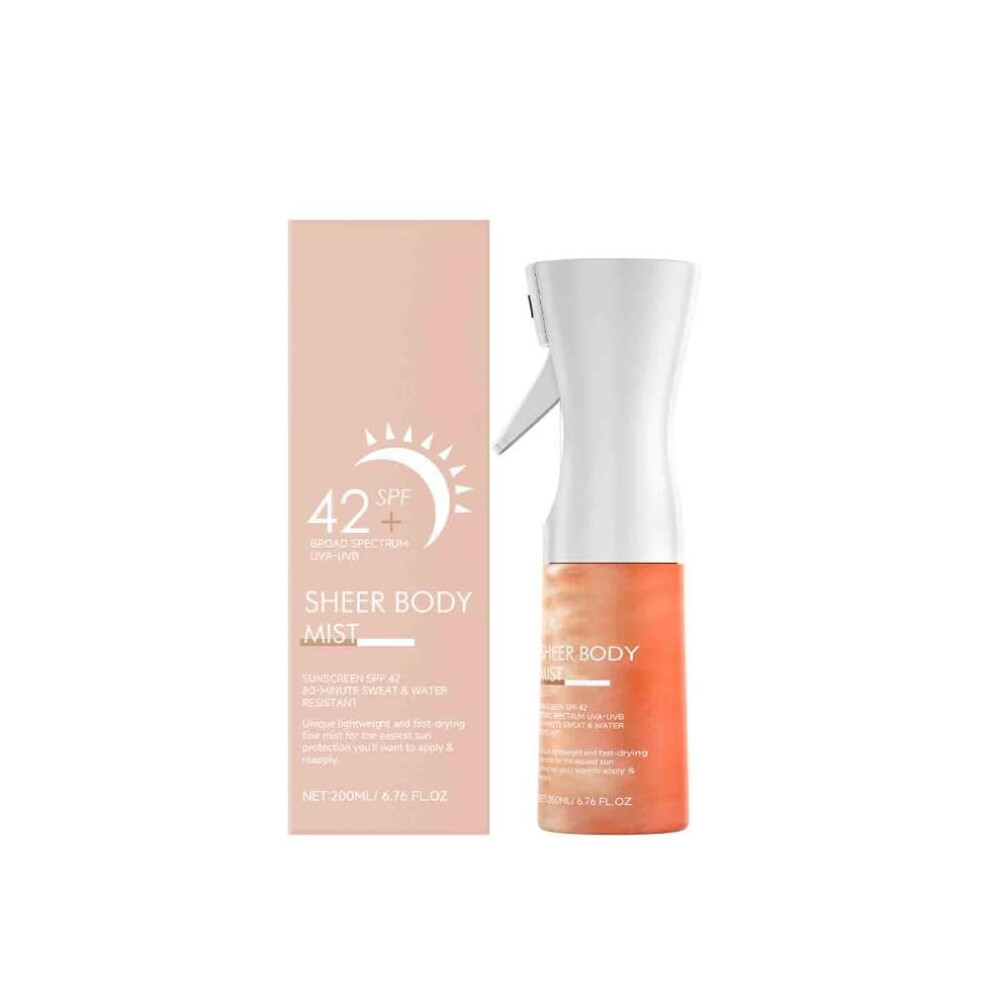 White Sunscreen Spray Spf 42 Nonaerosol Mist Hydrating Quickdry No Cast For Face 3Pcs