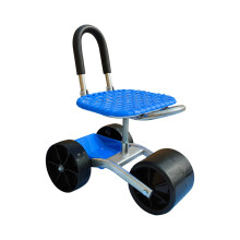 Garden Rolling Stool with Adjustable Height Seat and Wheels for Outdoor Gardening and Garage Work