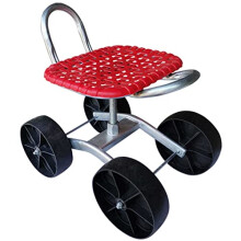Heavy Duty Garden Kneeler Seat with Adjustable Height 360 Swivel Wheels for Planting and Lawn Care Red Ref: 3533