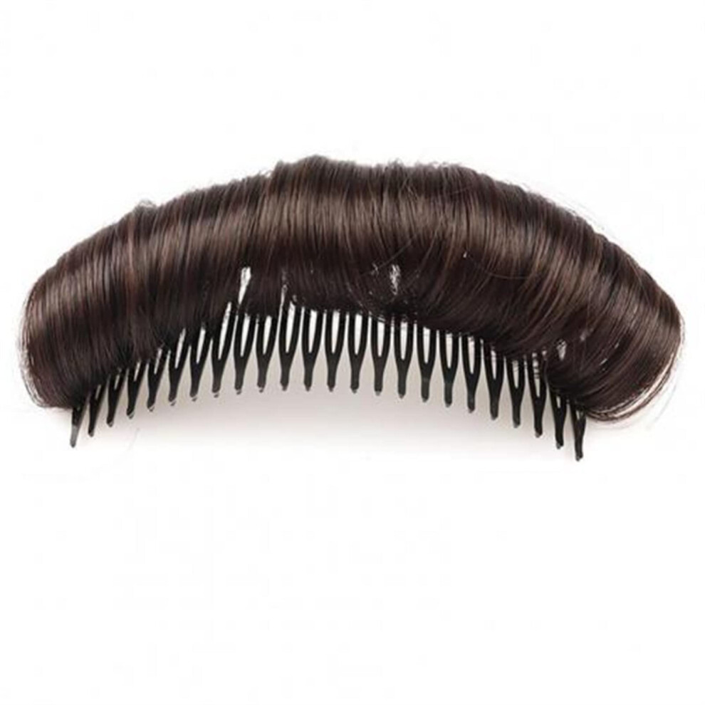 Unisex Brown Dark 12Cm Wig Hair Bump Insert With Comb For Women, Instant Volume Boost, Invisible Fluffy Pad