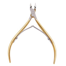 Professional Stainless Steel Cuticle Nipper with Sharp Durable Blades and Gold Finish for Manicure