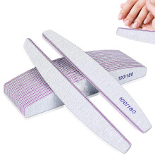 Professional Nail Files 15 Pcs for Salon and Home Use, 100/180 Grit, Washable and Durable