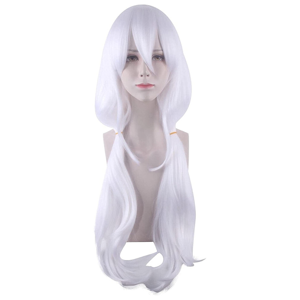 Angie Yonaga White Cosplay Wig for Women, Long Heat Resistant Synthetic Anime Hair