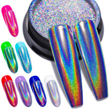 Holographic Chrome Nail Powder Rainbow Unicorn Mirror Effect for Gel Nails DIY 1g with Tools