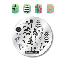 Round Stainless Steel Nail Stamping Plate 5.5cm Teapot Mushroom Raindrop Template for Manicure