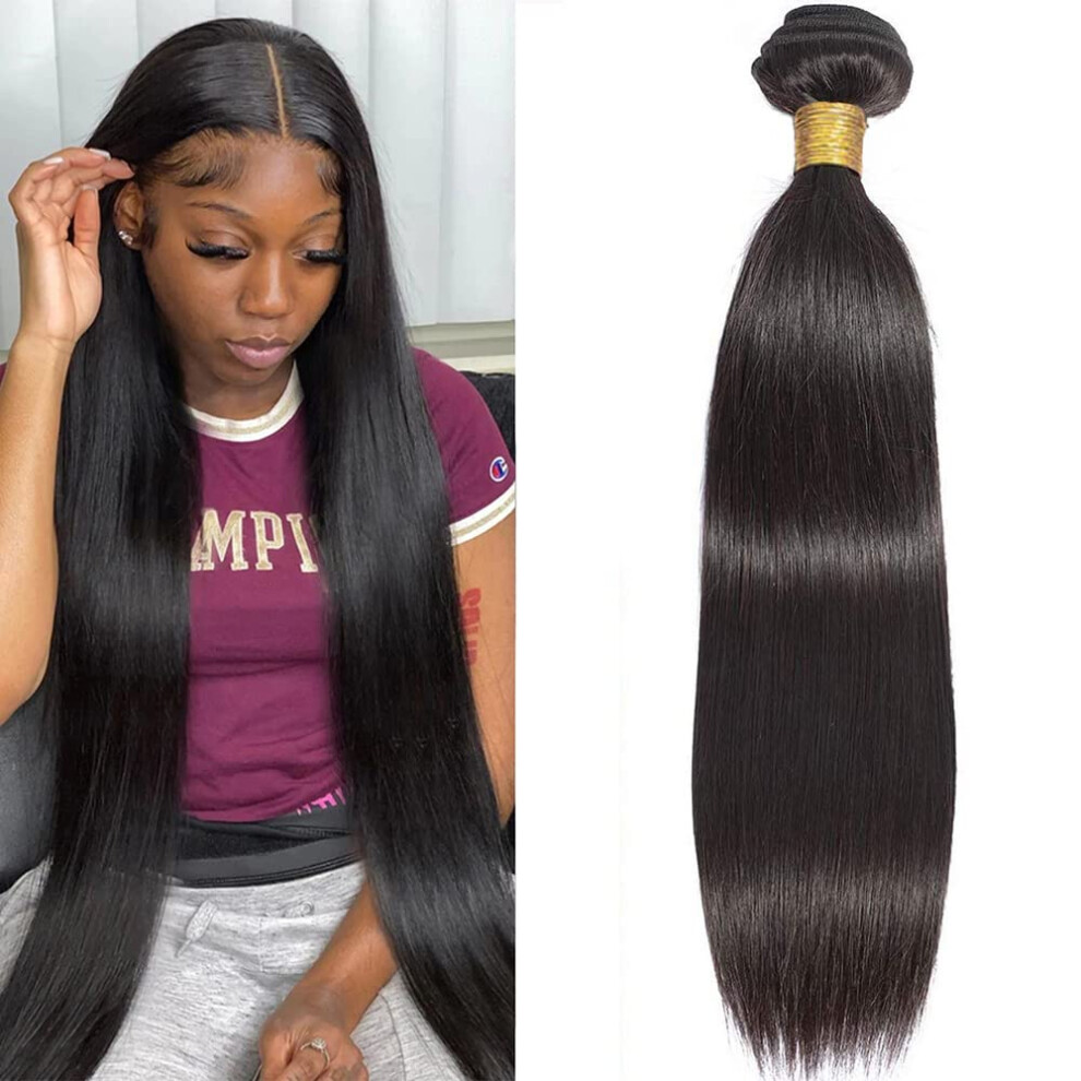 24 Inch Brazilian Straight Hair Bundles 10A Virgin Remy Human Hair Weave Natural Black Tangle