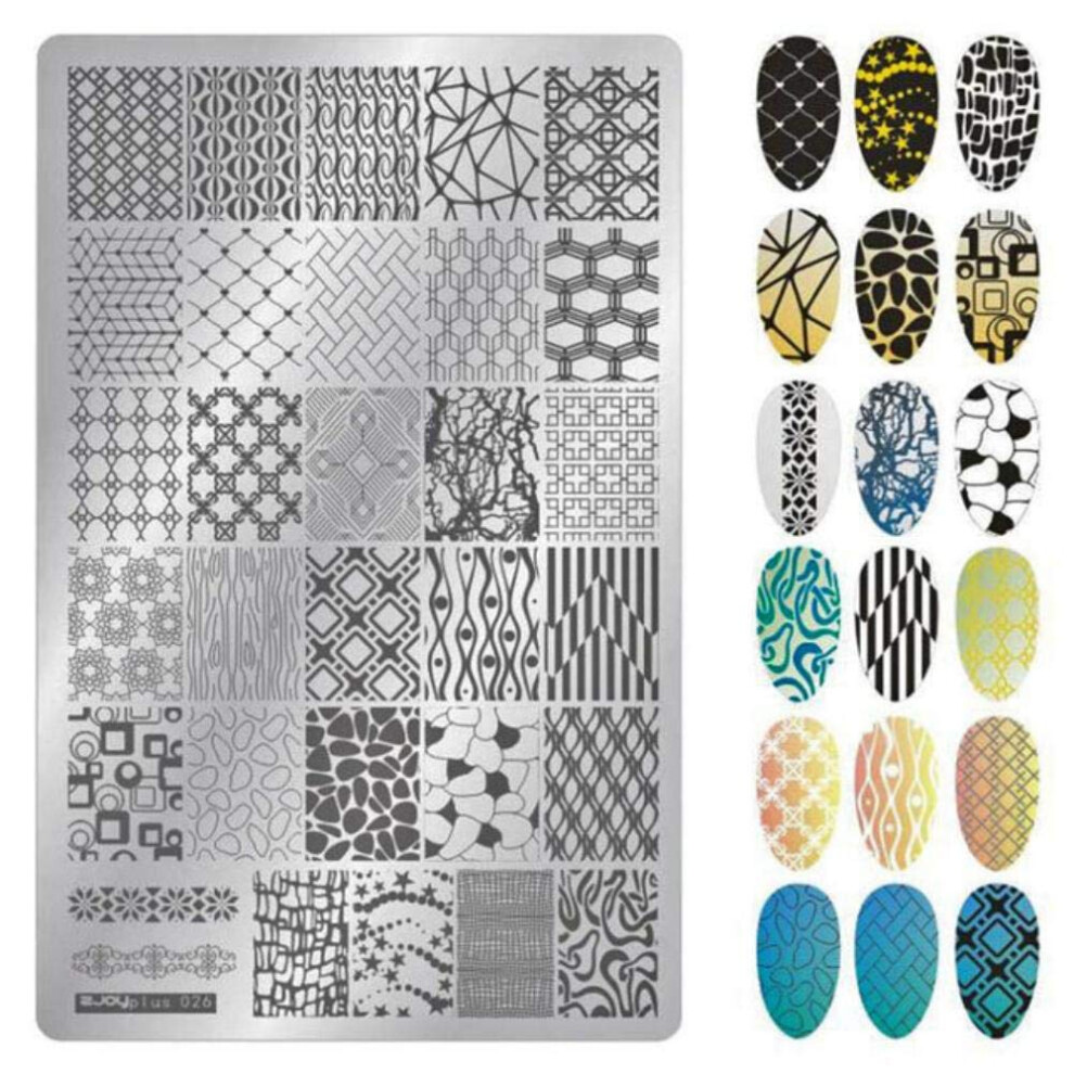 Nail Stamping Plates 9.5x14.5cm Leaves and Flowers Stainless Steel Template for DIY Manicure