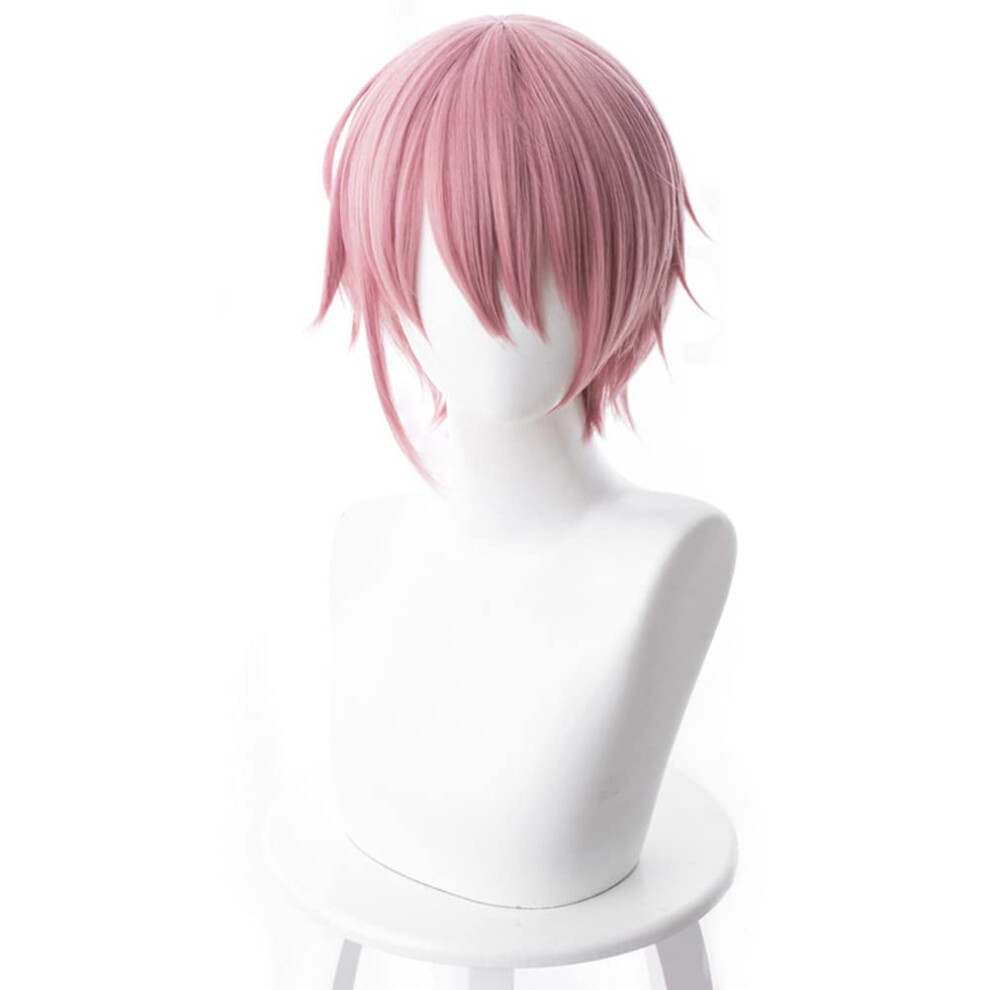 Unisex Pink Nakano Ichika Short Anime Cosplay Wig, Adjustable HeatâStyle Synthetic Fiber, Includes Wig Cap