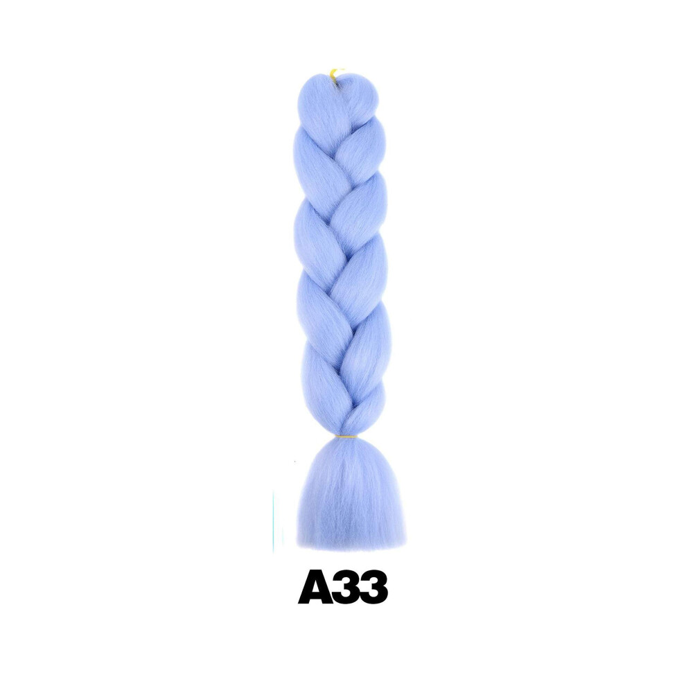 Unisex Luxury 24' Ombre Prelooped Jumbo Crochet Hair Extensions Synthetic Braiding Hair T1b/33/27