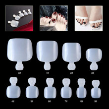 500pcs Fake Toenail Tips Set Full Cover French False Toe Nails Ten Sizes for UV Gel DIY Pedicure