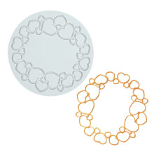 Silicone Lace Mold for Cake Decorating with Heart Pattern, Fondant Impression Mat for Valentine's Day 5.4x0.12 Inch