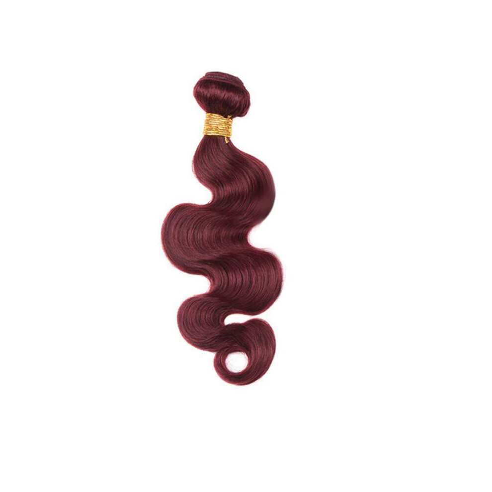 Brazilian Body Wave Human Hair Extensions 99J Wine Red Real Weave Bundles 18 Inch