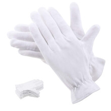 Large White Cotton Moisturizing Gloves for Dry Hands and Eczema, 9 Inch Reusable Spa Therapy