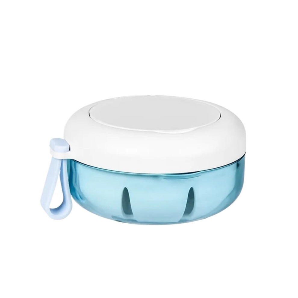 Blue 3Pcs Leak Proof Denture Case Kit Retainer Box For Travel And Mouth Guard Storage,