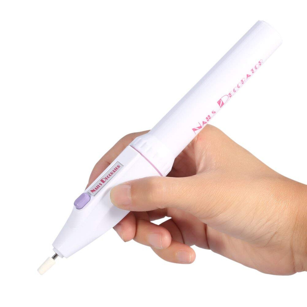Electric Nail File and Nail Drill for Manicure Pedicure, Cordless with 5 Bits, Low Noise, Ergonomic Grip