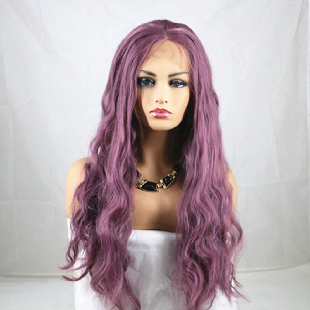 Unisex Long Curly Synthetic Lace Front Wig 22 Inch Heat Resistant For Women With Instant Volume Boost
