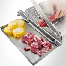 Manual Bone Cutter Stainless Steel Meat Slicer for Rib Fish Chicken Beef, 26cm Blade Heavy Duty