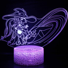 HANNTAOO 3D Night Light for Kids, Genshin Impact Lamp with Remote & Touch, 16 Colors, Room Decor Gift HTNL#744