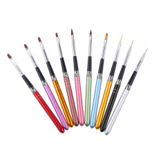 10 Pcs Professional Acrylic Nail Art Brush Set for Precision Detailing and Versatile Gel Design